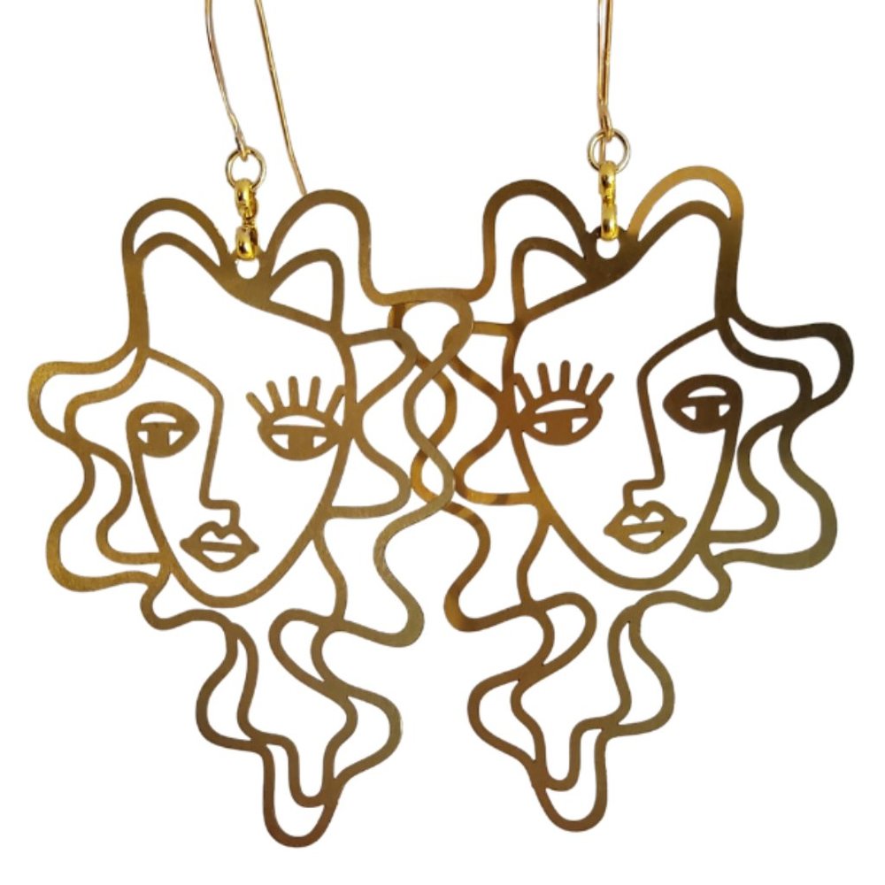 Gold Raw Brass Earrings